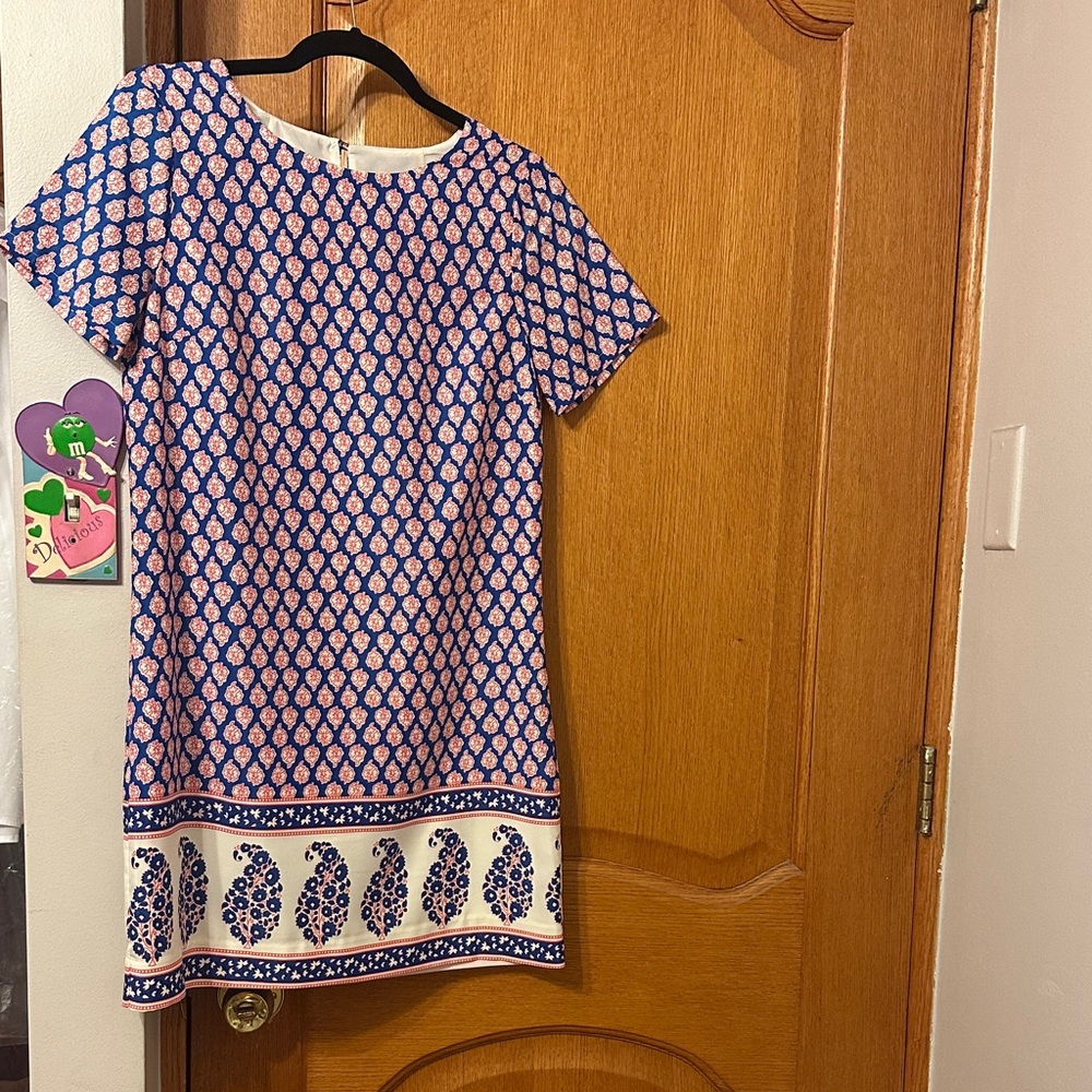 J. Crew Blue and Red Paisley Mini Dress